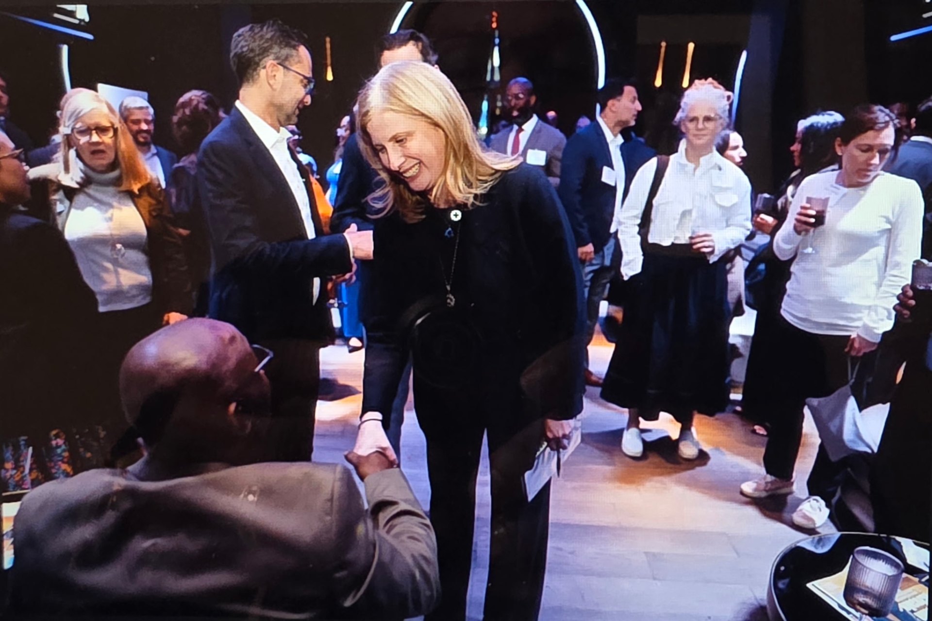 Edward Funches greeting attendees at NYC leadership reception