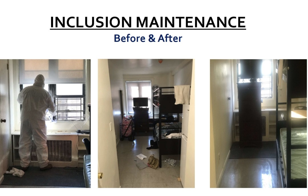 Inclusion Maintenance — apartment before and after cleaning